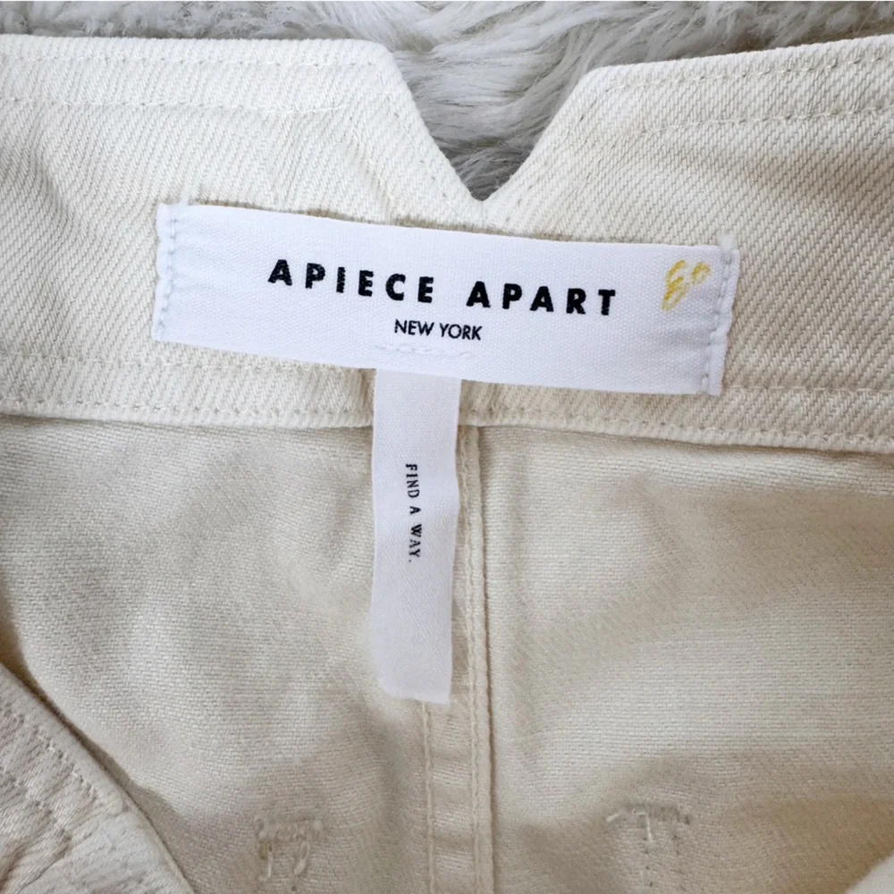 APIECE APART Meridian Straight Leg Relaxed Jean Size 30‎ Ecru Cream High Waist